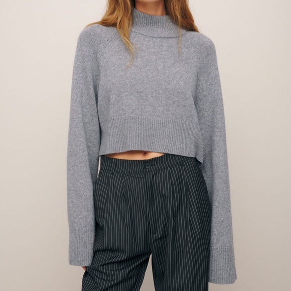 Reformation Sweaters - REFORMATION Garrett Cashmere Cropped Turtleneck